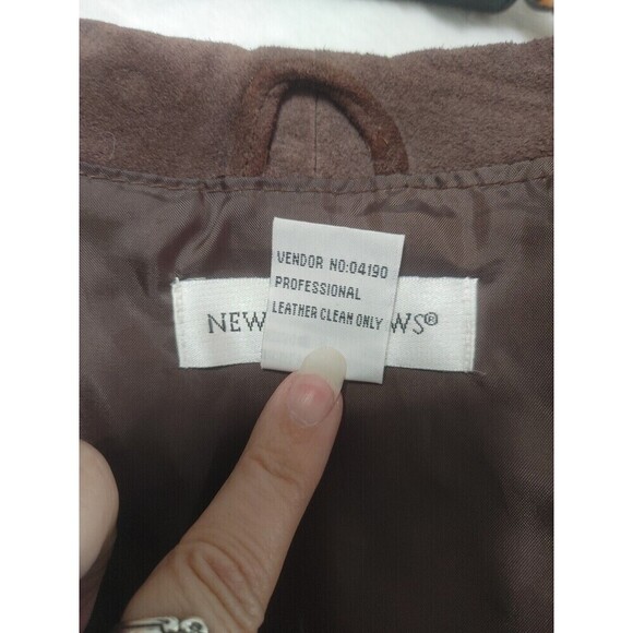Newport News Suede Leather Jacket Zip Front Western CowGirl Women's 18 Brown 90s - Picture 11 of 16